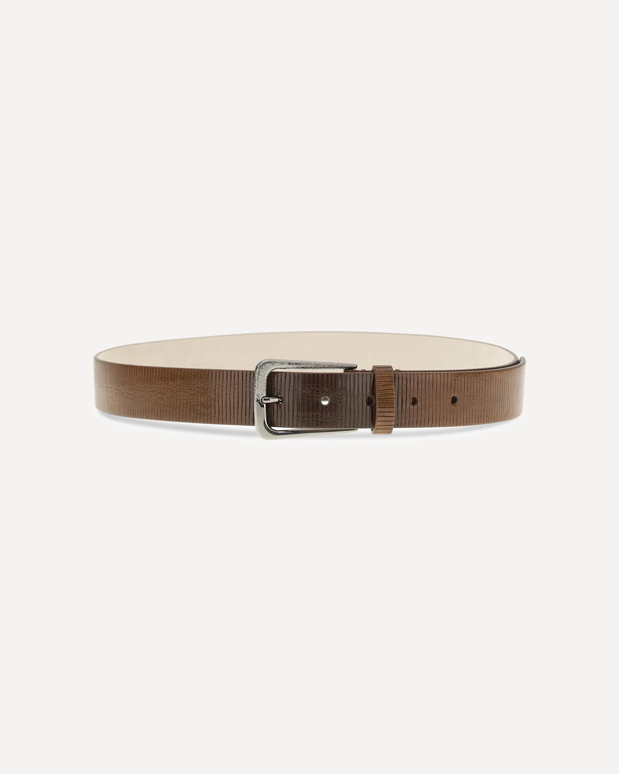 Carved leather Belt with Shimmering Buckle - Image 4