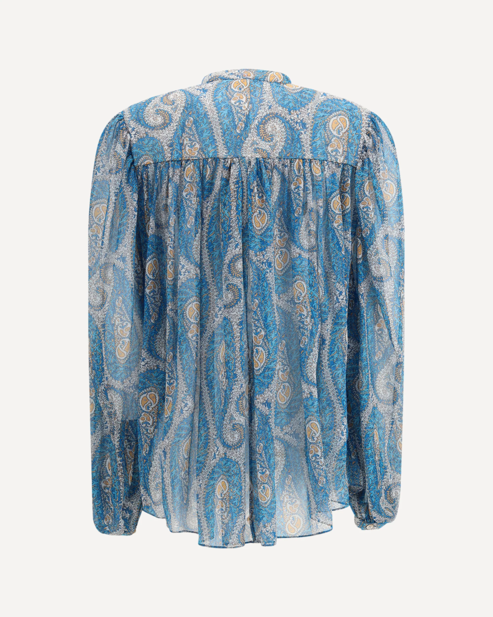 Pleated Shirt with band collar - Image 4