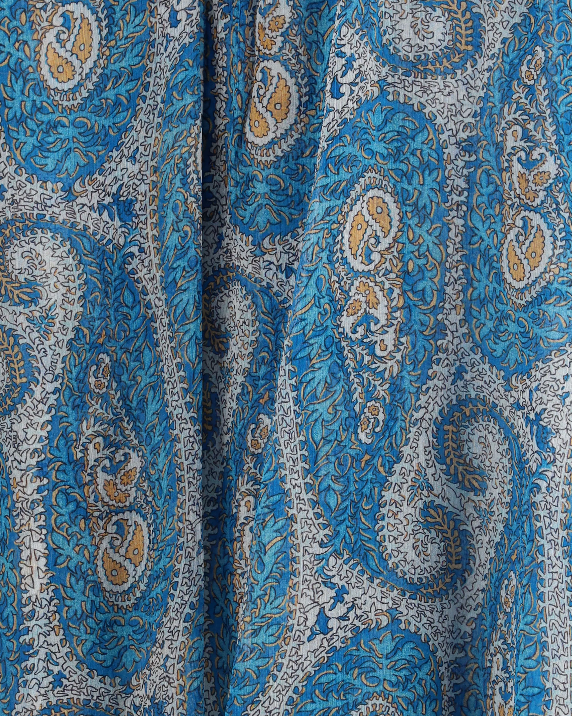 Pleated Shirt with band collar - Image 5