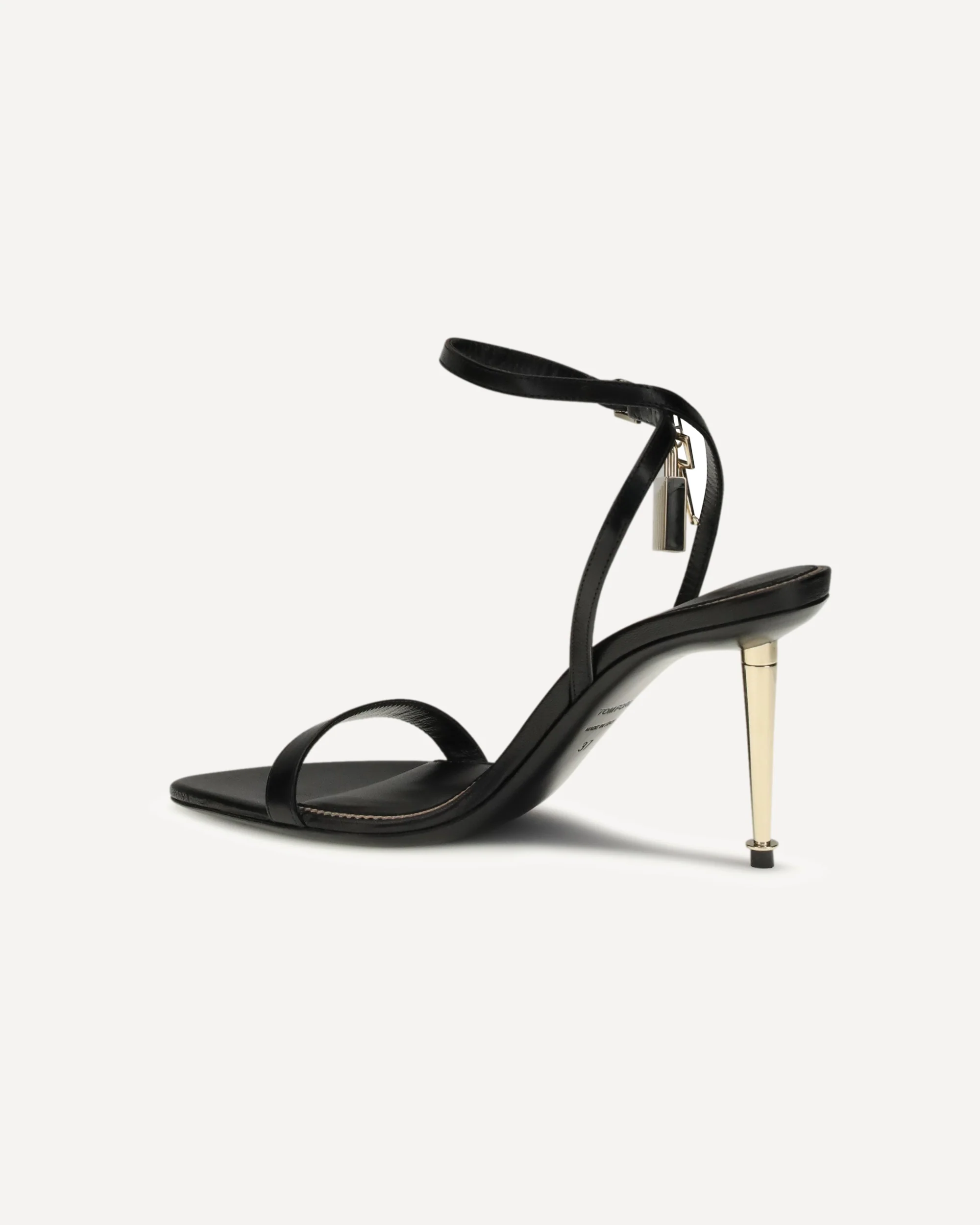 Shiny leather padlock pointy naked Sandal - Image 5